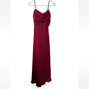 Elegant Burgundy Evening Gown by Betsy & Adam